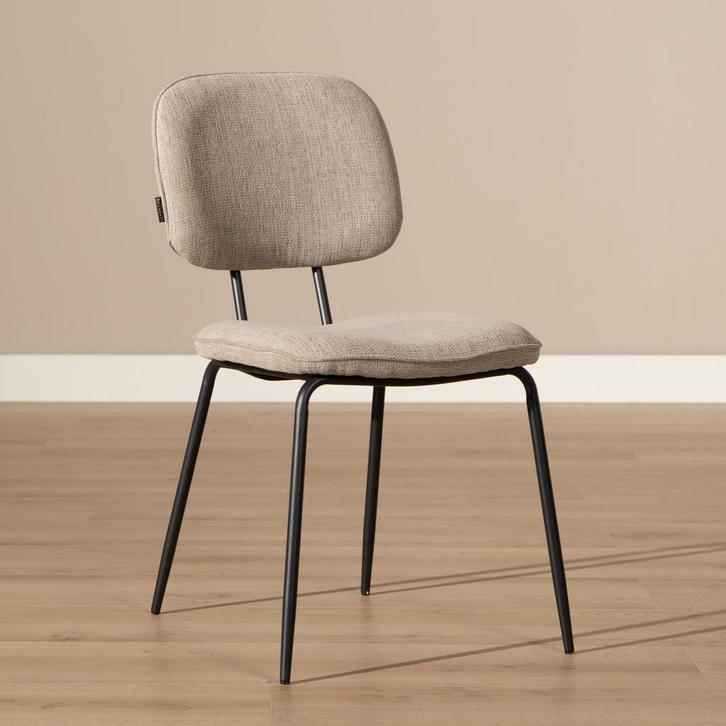 40% Korting: Scandinavische eetkamerstoel Ivar gerecyclede, Huis en Inrichting, Stoelen, Grijs, Zo goed als nieuw, Stof, Ophalen