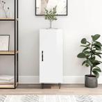 vidaXL Dressoir 34,5x34x90 cm bewerkt hout hoogglans wit, Minder dan 50 cm, Verzenden, Nieuw, 25 tot 50 cm