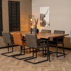 50% Korting: Eetkamertafel boomstam Richy acaciahout, Ophalen, Zo goed als nieuw, Rechthoekig, Industrieel, Landelijk