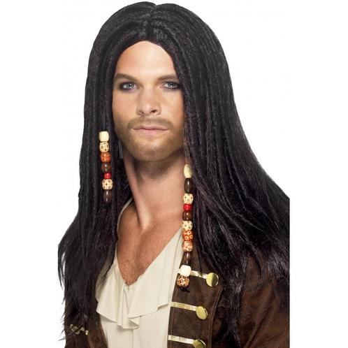 Piraten pruik zwart met dreads - Herenpruiken, Hobby en Vrije tijd, Feestartikelen, Verzenden