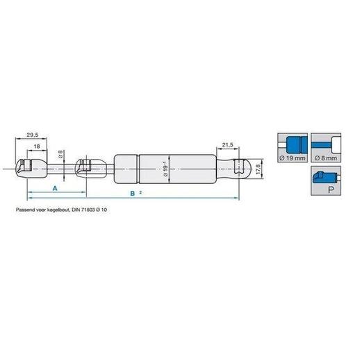 Stabilus 2653NH 150N, Doe-het-zelf en Verbouw, IJzerwaren en Bevestigingsmiddelen, Ophalen of Verzenden