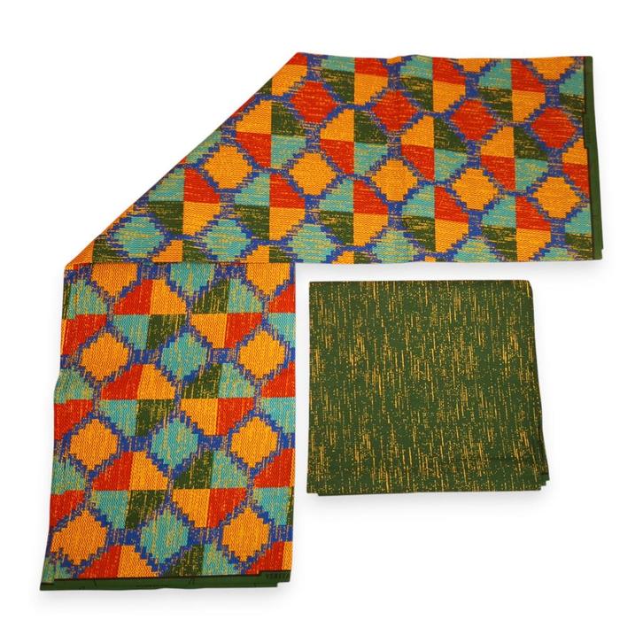 Afrikaanse stof - Two-Tone print Polycotton - 6 yard Combina, Hobby en Vrije tijd, Stoffen en Lappen, Nieuw, Ophalen of Verzenden