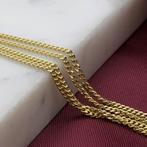 Gouden gourmet schakel ketting | 42 cm (schakelketting), Sieraden, Tassen en Uiterlijk, Kettingen, Ophalen of Verzenden, Gebruikt