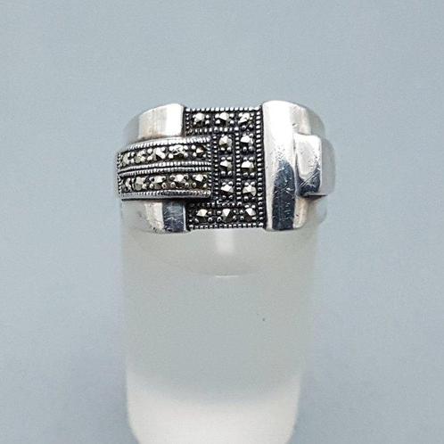 Zilver, Art Deco - Ring - Markasieten., Antiek en Kunst, Kunst | Designobjecten