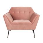 *WOONWINKEL* Dutchbone Kate Roze Retro Fauteuil Fluweel, Verzenden, Nieuw, Stof