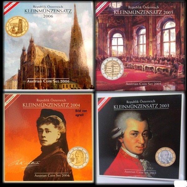 Oostenrijk. Mint Set 2003-2004-2005 and 2006 (Zonder, Postzegels en Munten, Munten | Europa | Euromunten