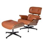 Lounge Fauteuil – Walnoothout &amp; Lichtbruine Koeienhuid, Verzenden, Nieuw