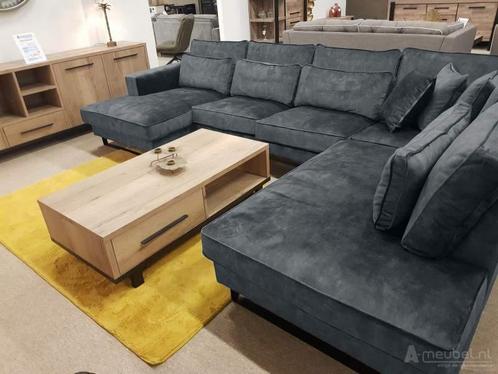 U-Bank Naaldwijk - u-banken - Antraciet, Huis en Inrichting, Banken | Sofa's en Chaises Longues, Nieuw, Stof