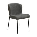 *WOONWINKEL* Dan-Form Glam Luxe Eetkamerstoel Boucle Grijs, Huis en Inrichting, Stoelen, Verzenden, Nieuw, Grijs