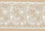 Geborduurd Kant breed Creme 85 mm rol 5 meter, Ophalen of Verzenden, Nieuw