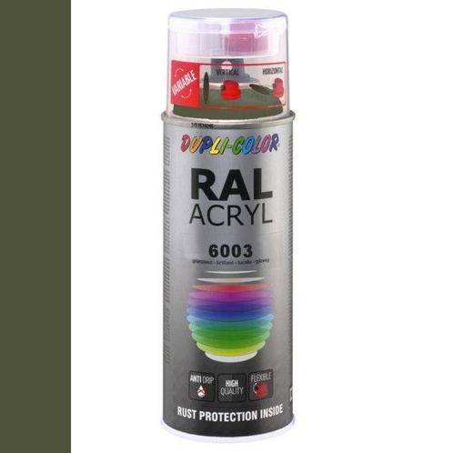 Dupli-Color Ral Acryl Ral 6003 Olijf groen Hoogglans 400 ml, Doe-het-zelf en Verbouw, Verf, Beits en Lak, Nieuw, Ophalen of Verzenden