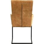 Leren eetkamerstoel Dare met armleuning - Kenia Walnut (cog, Huis en Inrichting, Stoelen, Overige kleuren, Nieuw, Leer, Ophalen of Verzenden