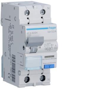Hager aardlekautomaat / 2-polig, 300mA, C20A / AFA920H, Doe-het-zelf en Verbouw, Elektra en Kabels, Nieuw, Ophalen of Verzenden