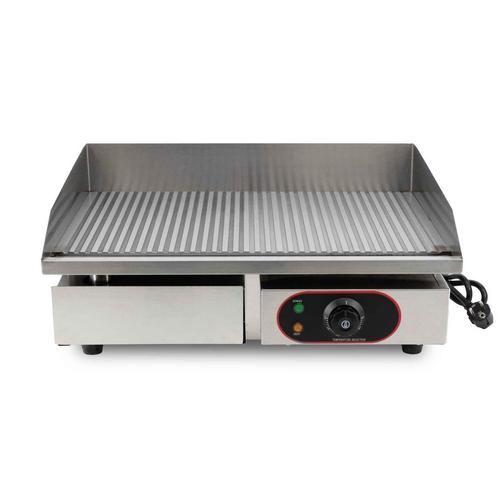 HCB Bakplaat - geribbeld - 55 cm - 230V - RVS, Zakelijke goederen, Horeca | Keukenapparatuur, Nieuw in verpakking, Fornuis, Frituur en Grillen