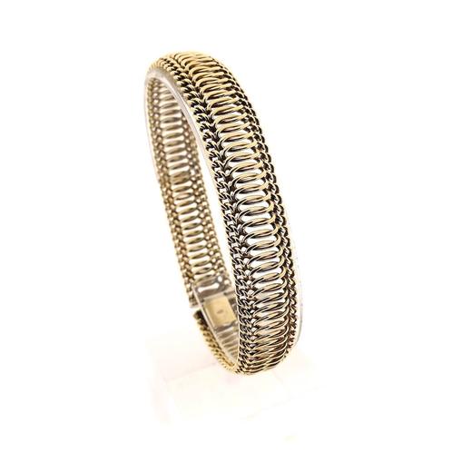 Gouden brede schakel armband | 20 cm (gouden dames armband), Sieraden, Tassen en Uiterlijk, Armbanden, Overige kleuren, Gebruikt