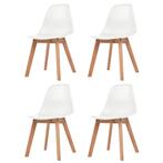 vidaXL Eetkamerstoelen 4 st kunststof wit, Verzenden, Nieuw, Wit