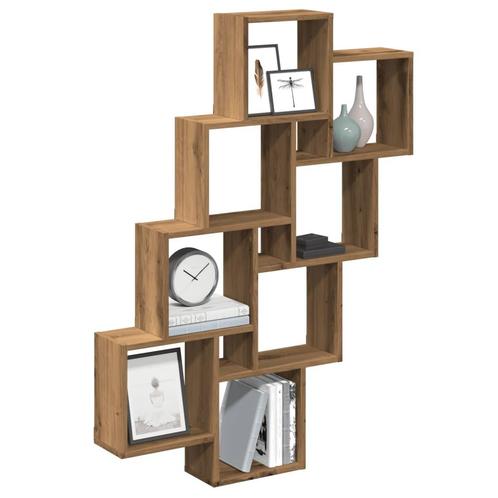 vidaXL Wandschap kubus 90x15x119,5 cm bewerkt hout, Huis en Inrichting, Woonaccessoires | Wandplanken en Boekenplanken, Nieuw