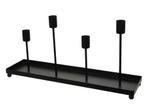 Metalen frame kandelaar candleholder zwart 40x10x19.5 cm, Ophalen of Verzenden, Nieuw