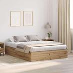 vidaXL Opbergbedframe Artisan Eiken 150 x 200 cm, Verzenden, Nieuw, Hout