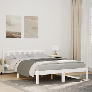 vidaXL Bedframe extra lang zonder matras grenenhout wit