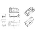 Hoekbad BWS Jordan Links 170x75 Cm Wit Waste Wit, Ophalen of Verzenden, Nieuw