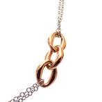 Bicolor gouden collier; Anker schakel | 45 cm (witgoud), Sieraden, Tassen en Uiterlijk, Ophalen of Verzenden, Gebruikt, Overige kleuren