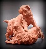 Károly Antal (1909-1994) - sculptuur, Playful dog puppies -