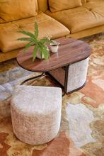 2dekans | Mica Decorations Salontafel met Poefs - 3-delig -, Huis en Inrichting, Tafels | Salontafels, Ophalen of Verzenden, Zo goed als nieuw