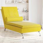 vidaXL Massage chaise longue met bolster fluweel geel, Huis en Inrichting, Banken | Sofa's en Chaises Longues, Verzenden, Nieuw