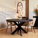 Eettafel Denver Black | 110 cm | Rond, Huis en Inrichting, Tafels | Eettafels, Ophalen of Verzenden, Nieuw
