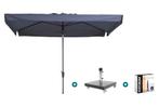 Madison Delos Luxe stokparasol 200x300 cm. - Safier blue met, Verzenden, Nieuw, Parasolvoet, Kantelbaar