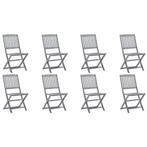 vidaXL Tuinstoelen 8 st inklapbaar massief acaciahout, Tuin en Terras, Tuinstoelen, Verzenden, Nieuw, Hout