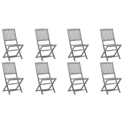 vidaXL Tuinstoelen 8 st inklapbaar massief acaciahout, Tuin en Terras, Tuinstoelen, Nieuw, Hout, Verzenden