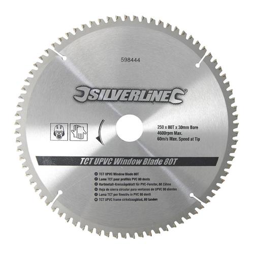 Silverline Zaagblad cirkelzaag - 250 mm - 80 tanden - neg..., Doe-het-zelf en Verbouw, Gereedschap | Zaagmachines, Nieuw, Ophalen of Verzenden
