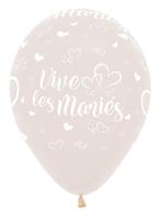 Ballonnen Vive Les Maries Hearts Crystal Clear 30cm 25st, Nieuw, Verzenden