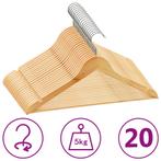 vidaXL 20-delige Kledinghangerset anti-slip hardhout, Kleding | Dames, Kledinghangers, Verzenden, Nieuw