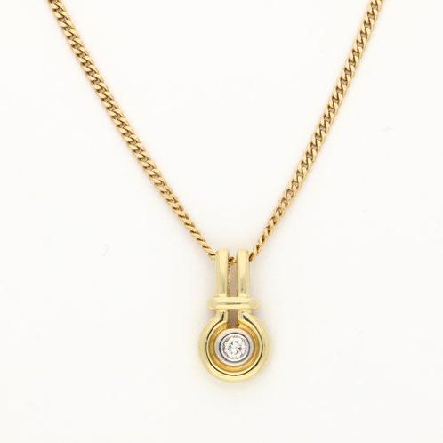 Halsketting - 14 karaat Geel goud Diamant (Natuurlijk), Sieraden, Tassen en Uiterlijk, Kettingen