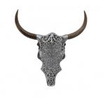 Extravagante wanddecoratie EXOTIC BULL 57cm zilveren, Huis en Inrichting, Woonaccessoires | Overige, Ophalen of Verzenden, Nieuw