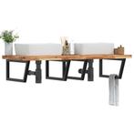 vidaXL Badkamer wandschap staal en massief acaciahout, Verzenden, Nieuw