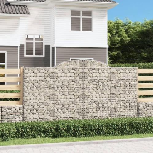 vidaXL Schanskorf gewelfd 300x50x160/180 cm gegalvaniseerd, Tuin en Terras, Bloembakken en Plantenbakken, 100 cm of meer, Nieuw