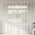 vidaXL Gordijnen voile met doorvoertules 2 st 140x225 cm, Verzenden, Nieuw, Crème