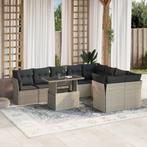 vidaXL 10-delige Loungeset met kussens poly rattan, Tuin en Terras, Verzenden, Nieuw, Rotan, Loungeset