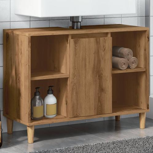 vidaXL Badkamerkast 80x33x60 cm bewerkt hout artisanaal, Huis en Inrichting, Tafels | Kaptafels, Nieuw, Verzenden