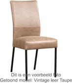 Set van 8 Donkerblauwe leren moderne eetkamerstoelen - poot, Huis en Inrichting, Stoelen, Overige kleuren, Nieuw, Leer, Ophalen of Verzenden