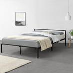 Stalen bed Imatra bedframe met bedbodem 160x200 cm zwart, Huis en Inrichting, Nieuw, Verzenden