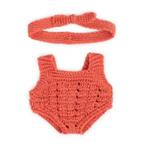 Kruippakje oranje (gebreid, 2-delig) voor Miniland, Nieuw