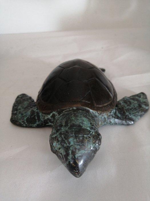 Figuur - Turtle - Gepatineerd brons, Antiek en Kunst, Curiosa en Brocante