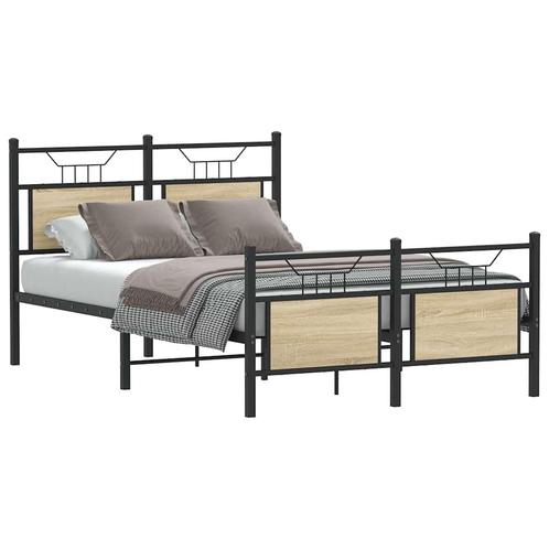 vidaXL Bedframe zonder matras hout sonoma eikenkleurig, Huis en Inrichting, Slaapkamer | Bedden, 120 cm, 190 cm of minder, Bruin