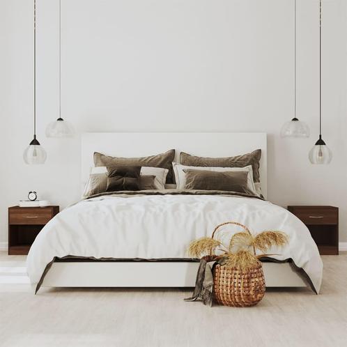 vidaXL Nachtkastjes met lade 2 st bruin eikenkleur, Huis en Inrichting, Slaapkamer | Nachtkastjes, Nieuw, Minder dan 45 cm, Hout