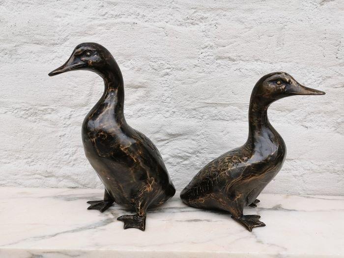 sculptuur, set grote eenden - 21 cm - Brons, Antiek en Kunst, Curiosa en Brocante